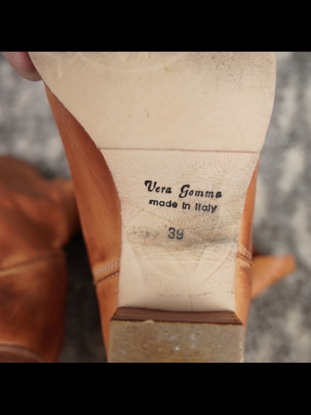 Vera Gomma Block Heeled Leather High Ankle Boots Women’s EU39 US8.5 Brown Italy - Picture 7 of 12